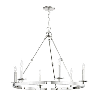 Allendale 6-Light Chandelier in Polished Nickel 35.75L x 35.75W x 29.75H