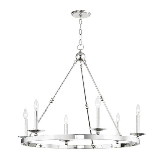 Allendale 6-Light Chandelier in Polished Nickel 35.75L x 35.75W x 29.75H