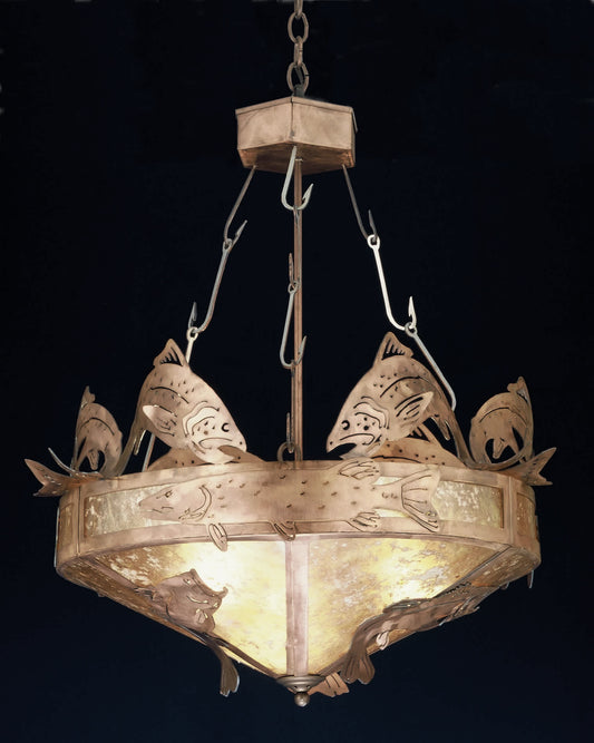 3 Light 24" Wide Pendant with Handmade Shade