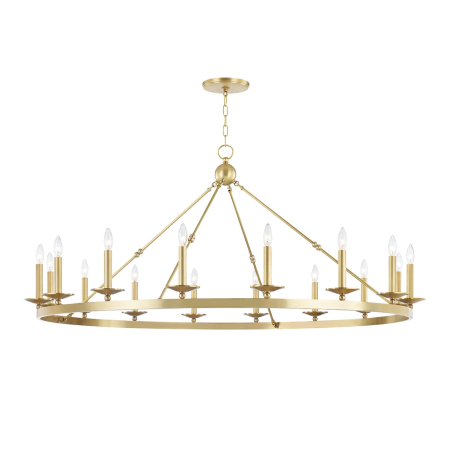 Allendale 16-Light Chandelier in Aged Brass 58L x 58W x 27.25H