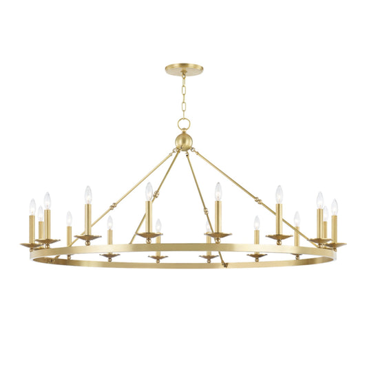 Allendale 16-Light Chandelier in Aged Brass 58L x 58W x 27.25H