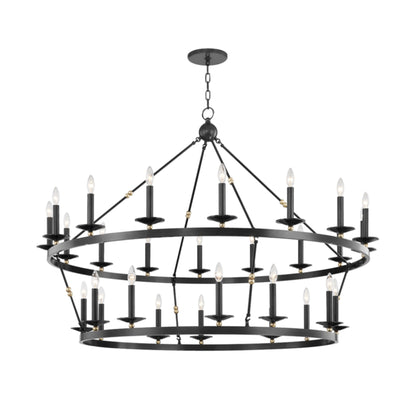 Allendale 28-Light Chandelier in Aged Old Bronze 58L x 58W x 40.75H