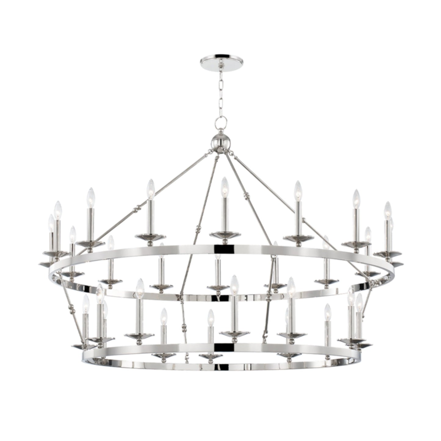 Allendale 28-Light Chandelier in Polished Nickel 58L x 58W x 40.75H