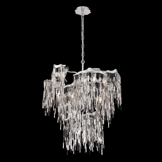 Elfassy Chrome 24-Inch Nine-Light Chandelier
