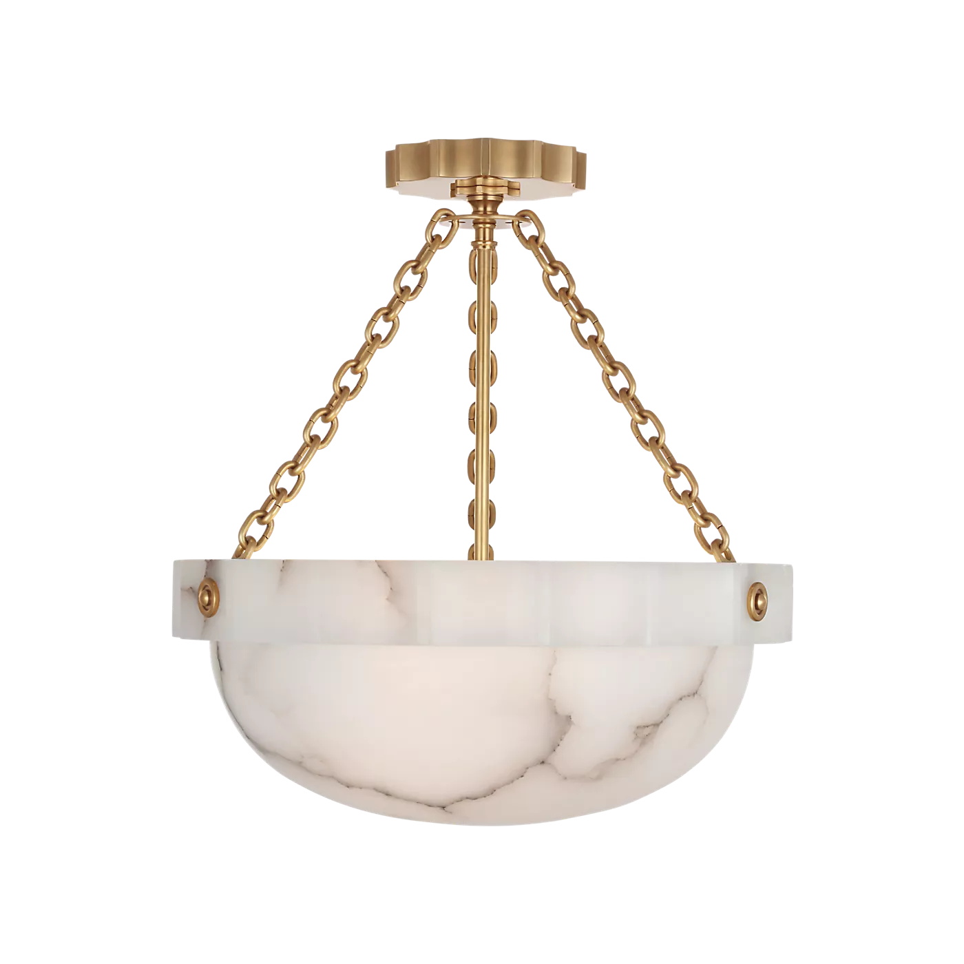 Fluted Band 16" Semi-Flush Mount