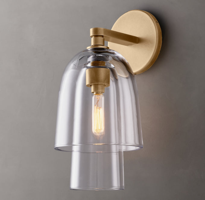 Blome Transparent Glass Flute Wall Sconce