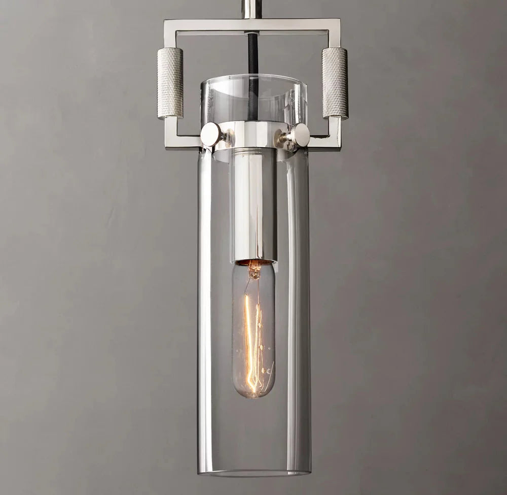 Machinists Cylindrical Glass Pendant Lamp