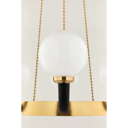 Werner 8-Light Chandelier in Aged Brass/Black 46L x 46W x 14.5H