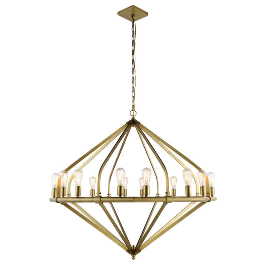 Brass 16-Light Chandelier