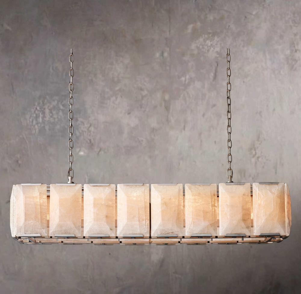Harlowe Rectangular Calcite 54" Chandelier
