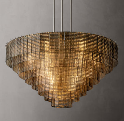 Sirene Smoke Glass Round Chandelier 52"