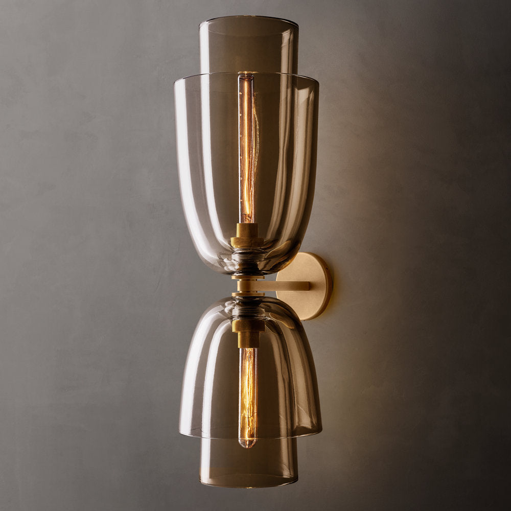 Bloms Amber Glass Cloche Grand Wall Sconce