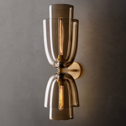 Bloms Amber Glass Cloche Grand Wall Sconce