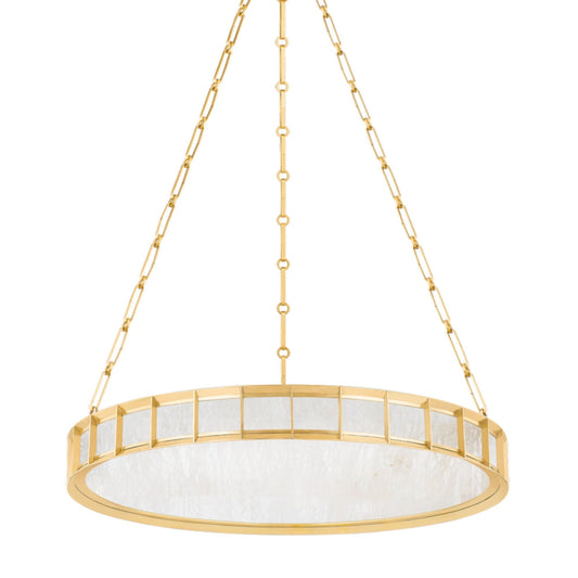 Leda 1-Light Chandelier in Vintage Brass 30L x 30W x 4H