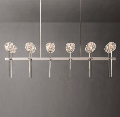 Boule De Cristal Clear Glass Double Linear Chandelier 60"