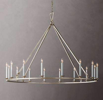 19TH C. ENGLISH OPENWORK ROUND CHANDELIER 60"