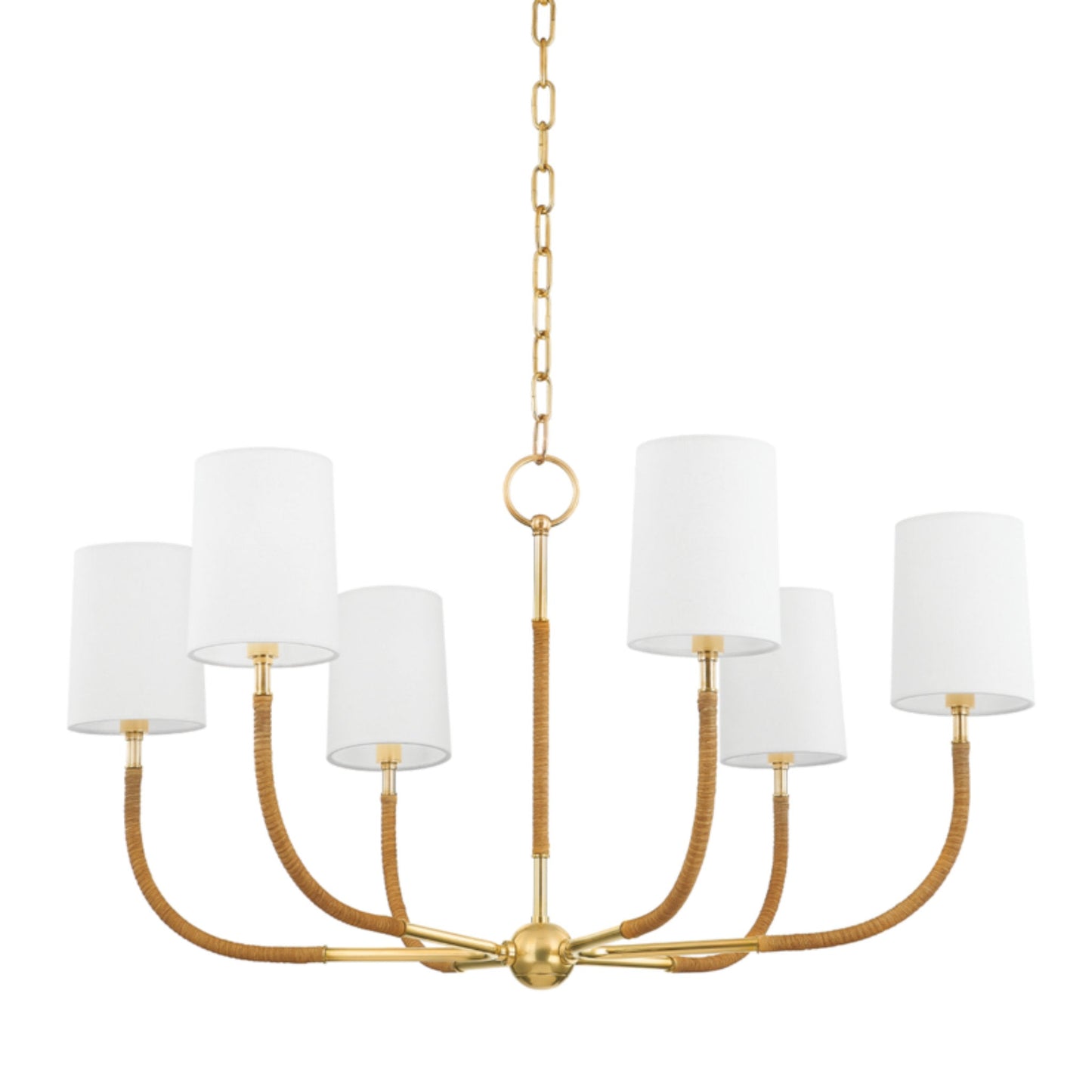 Webson 6-Light Chandelier in Aged Brass 34L x 34W x 19H