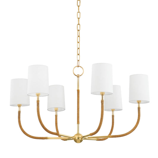 Webson 6-Light Chandelier in Aged Brass 34L x 34W x 19H