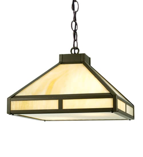 2 Light 18" Wide Pendant with Handmade Shade