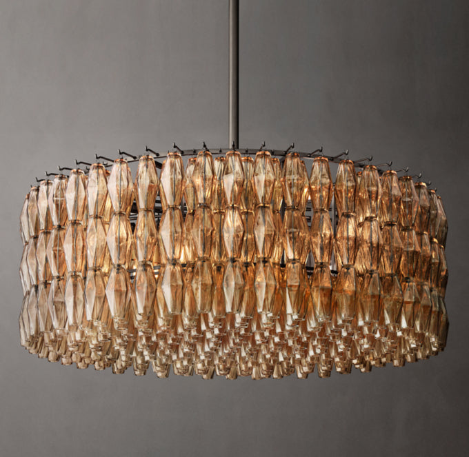 Chiara Smoky Glass Circular Chandelier 47"