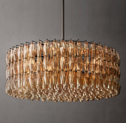 Chiara Smoky Glass Circular Chandelier 47"