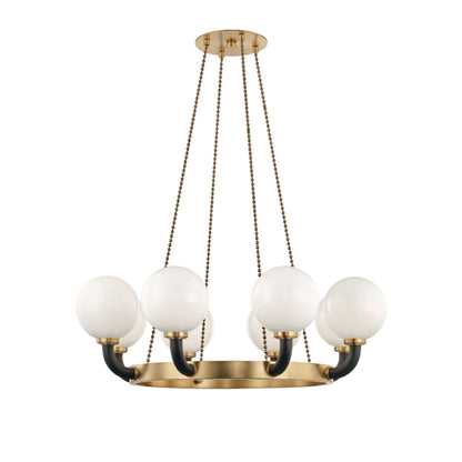Werner 8-Light Chandelier in Aged Brass/Black 46L x 46W x 14.5H