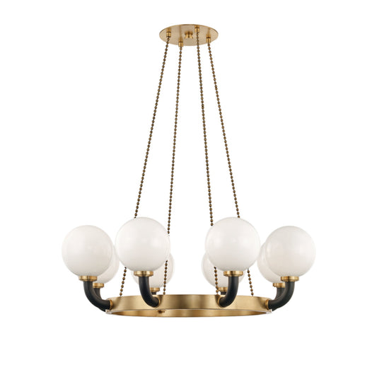 Werner 8-Light Chandelier in Aged Brass/Black 46L x 46W x 14.5H