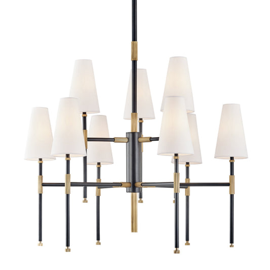 Bowery 9-Light Chandelier in Aged Old Bronze 34L x 34W x 31H