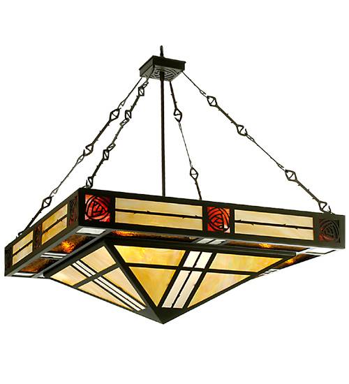 8 Light 51-1/2" Wide Pendant with Handmade Shade