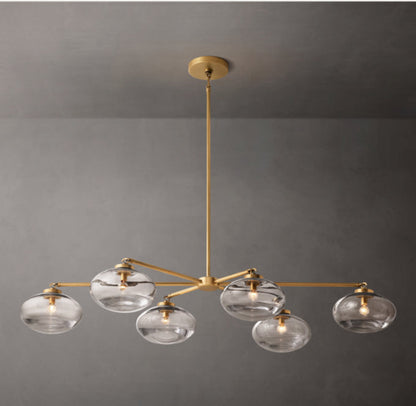 Cabrette Transparent Glass Mobile Linear Chandelier