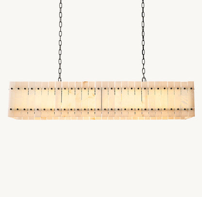 San Marco Alabaster Linear Chandelier 54"
