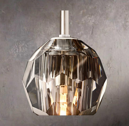 Crystal Sphere Smoky Glass Rod Pendant Lamp