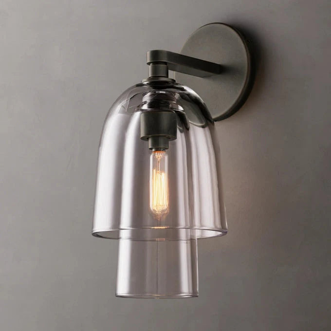 Blome Transparent Glass Flute Wall Sconce
