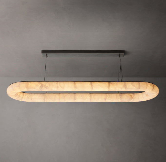 Rivages Smooth Oval Chandelier 74"