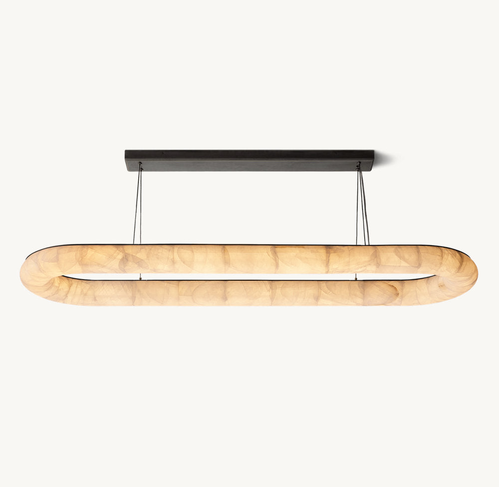 Rivages Smooth Oval Chandelier 74"
