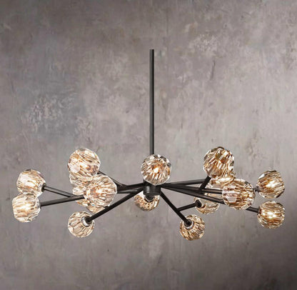 Crystal Sphere Clear Glass Round Chandelier 48"