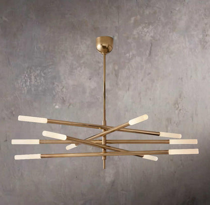 Rousselle Ten-Light Etched Rod Mobile Chandelier