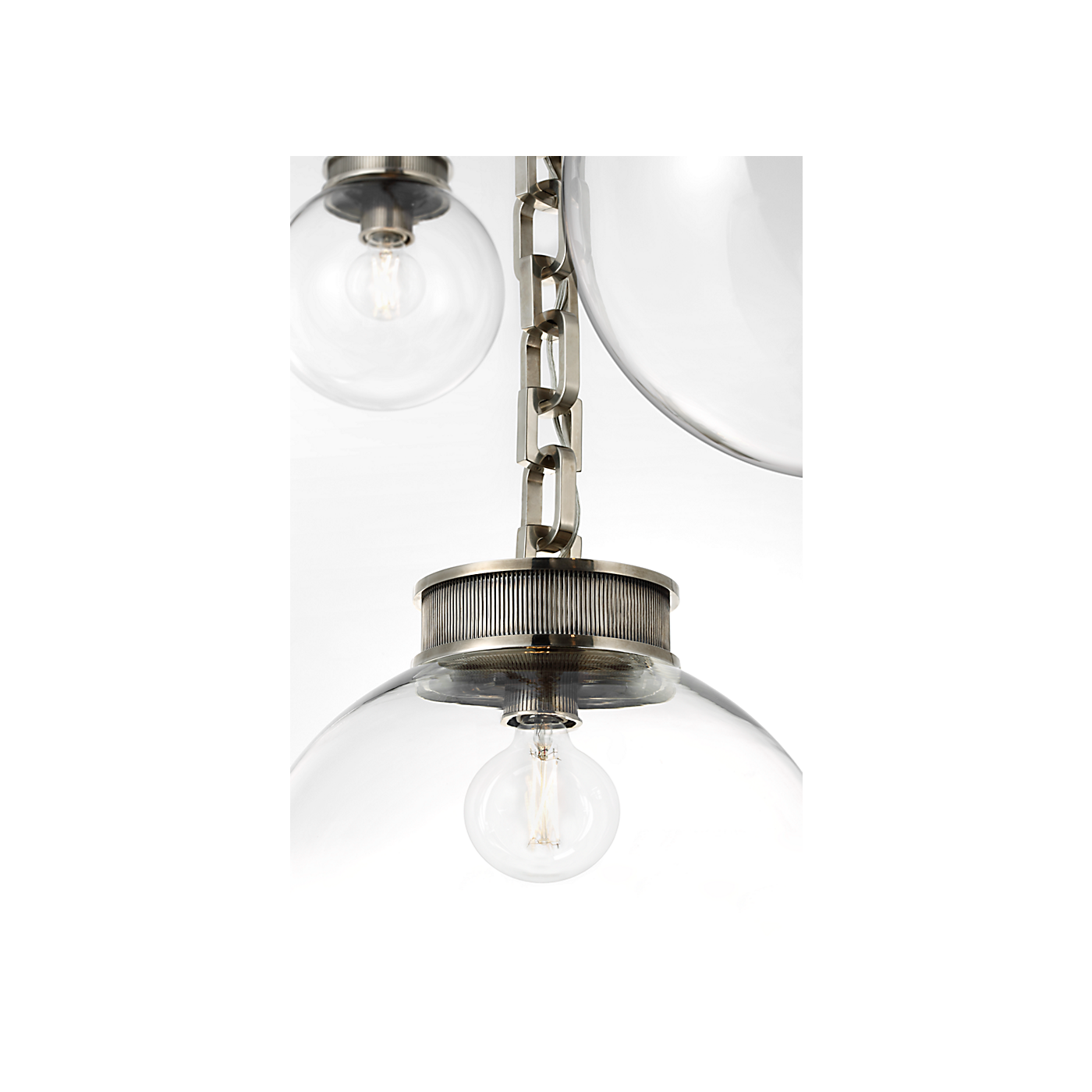 Bellamy 3 Light Statement Chain Multi Globe Chandelier