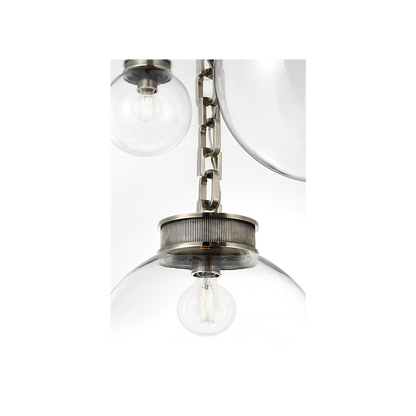 Bellamy 3 Light Statement Chain Multi Globe Chandelier