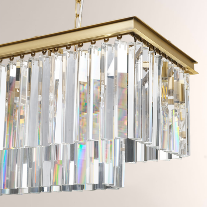Ryalin Rectangular Glass Chandelier 40"