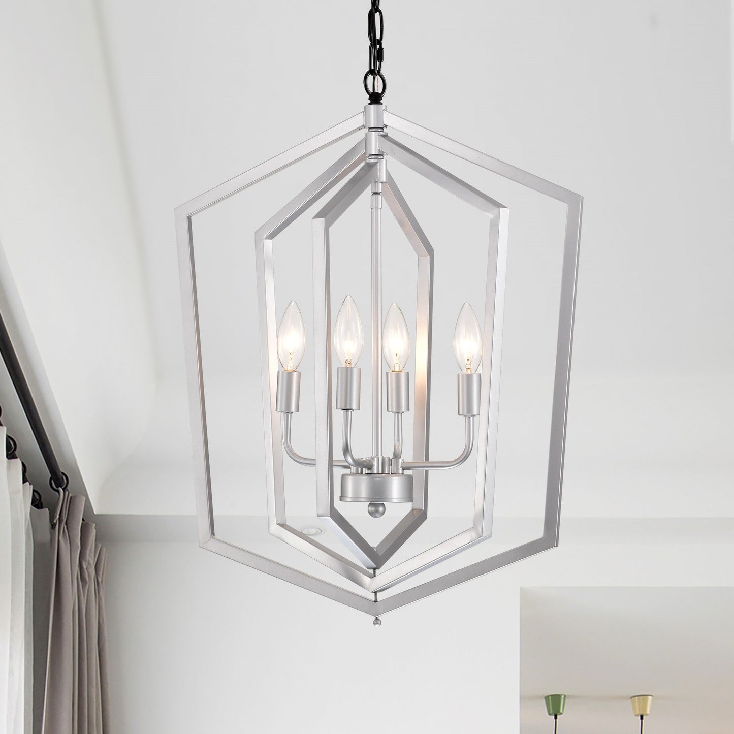 4-Light Farmhouse Cage Chandelier