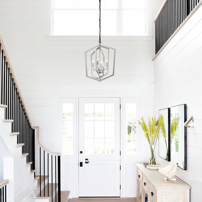 4-Light Farmhouse Cage Chandelier