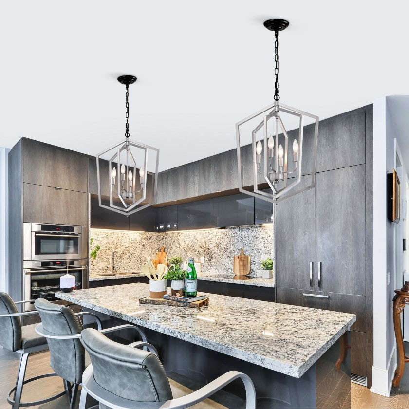 4-Light Farmhouse Cage Chandelier