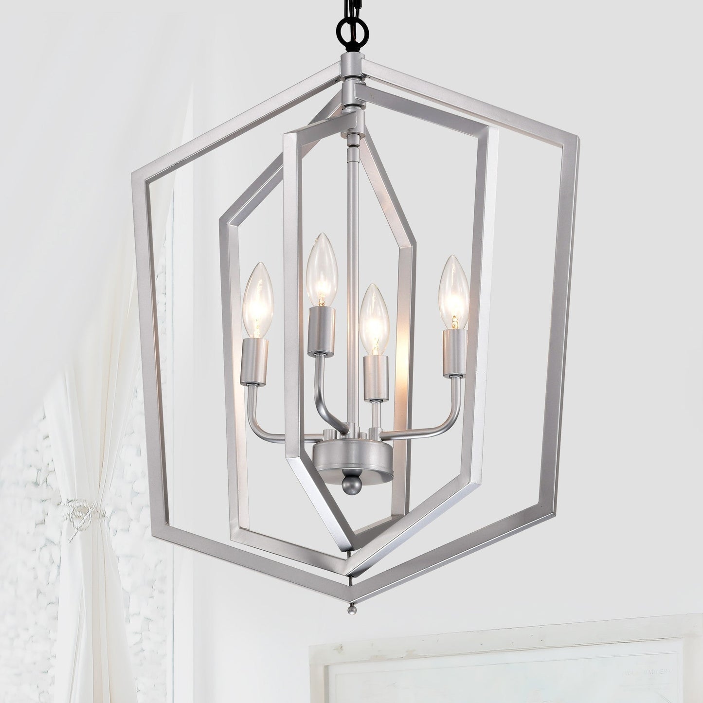 4-Light Farmhouse Cage Chandelier