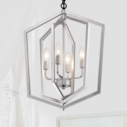 4-Light Farmhouse Cage Chandelier