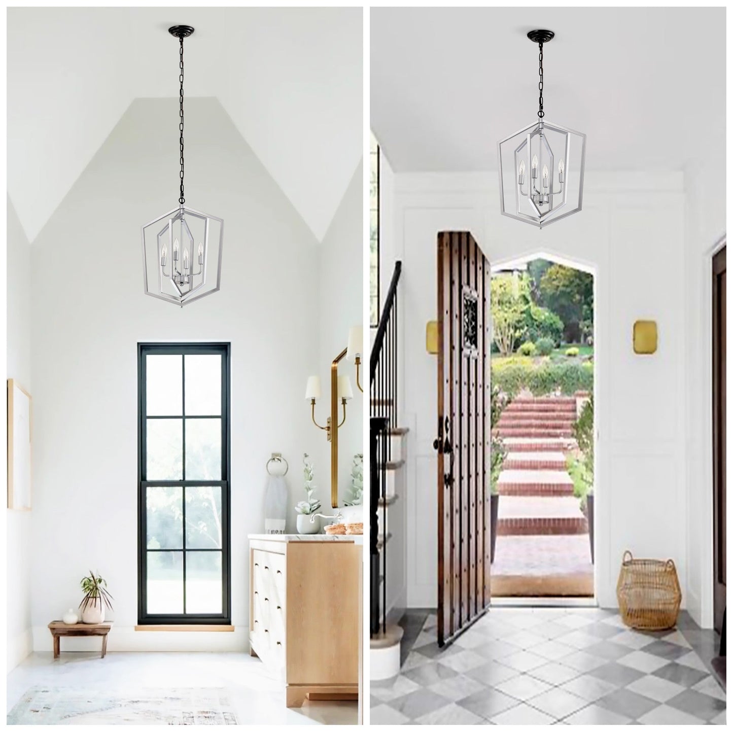 4-Light Farmhouse Cage Chandelier