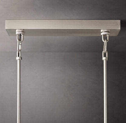 Sirene Clear Glass Rectangular Chandelier 77"