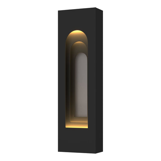 Procession Arch Small Outdoor Sconce 2-Light Coastal Burnished Steel Accent in Coastal Black