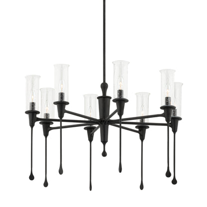Chisel 8-Light Chandelier in Black Iron 31.75L x 31.75W x 20.25H