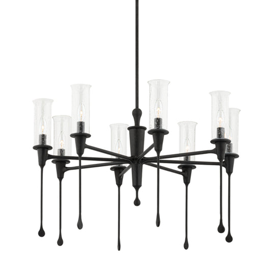 Chisel 8-Light Chandelier in Black Iron 31.75L x 31.75W x 20.25H